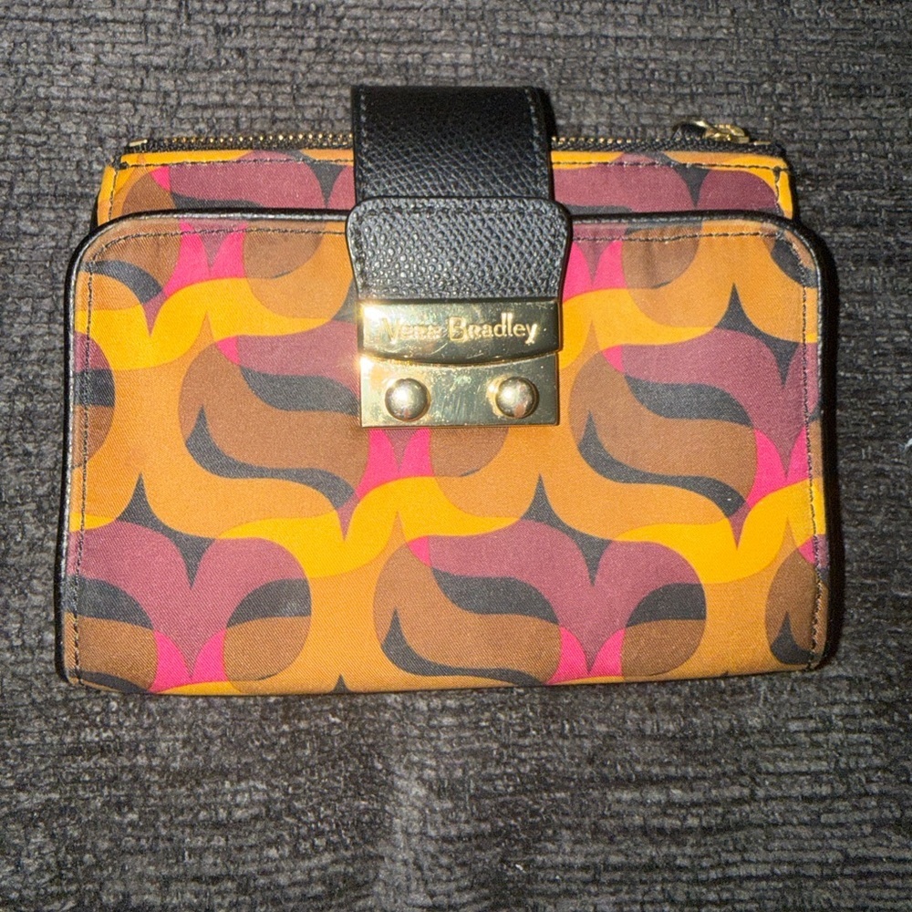 Y2K Vera Bradley Modern Lights Push Lock Wallet Zip Around Clutch - Picture 2 of 12